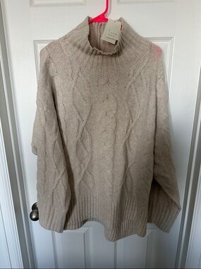 a new day Cable Knit Turtleneck Sweater - Beige